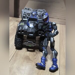 Action Figure with Vehicle - Blue and Gray Gi Joe